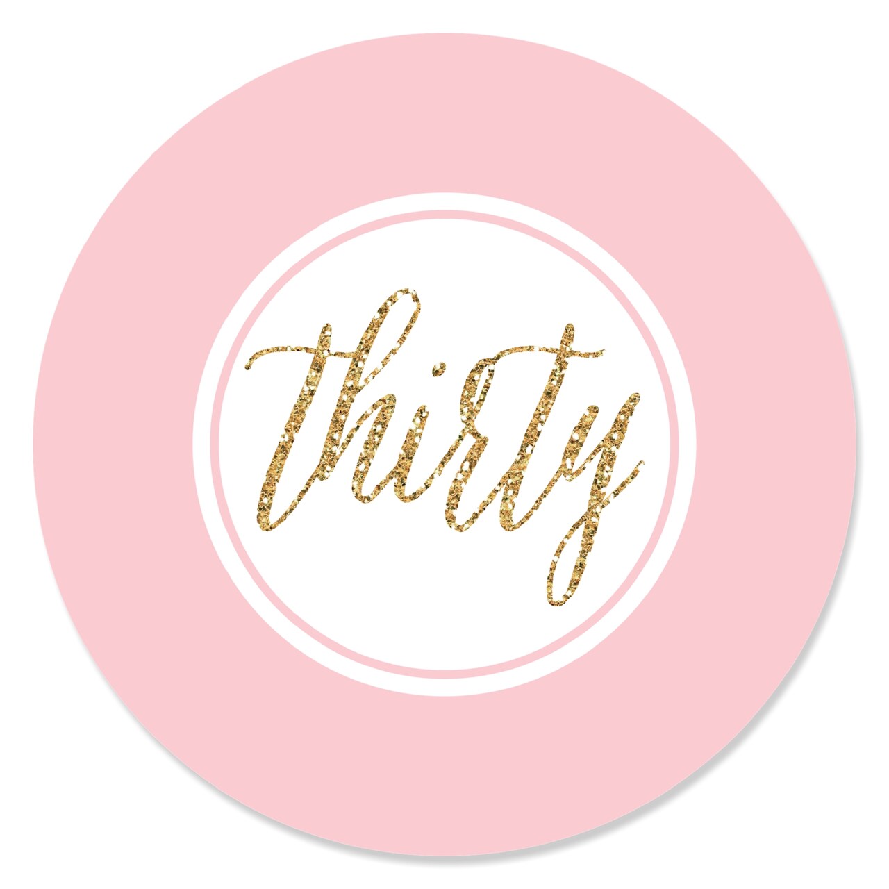 Big Dot of Happiness Chic 30th Birthday - Pink and Gold - Birthday Party Circle Sticker Labels - 24 Count